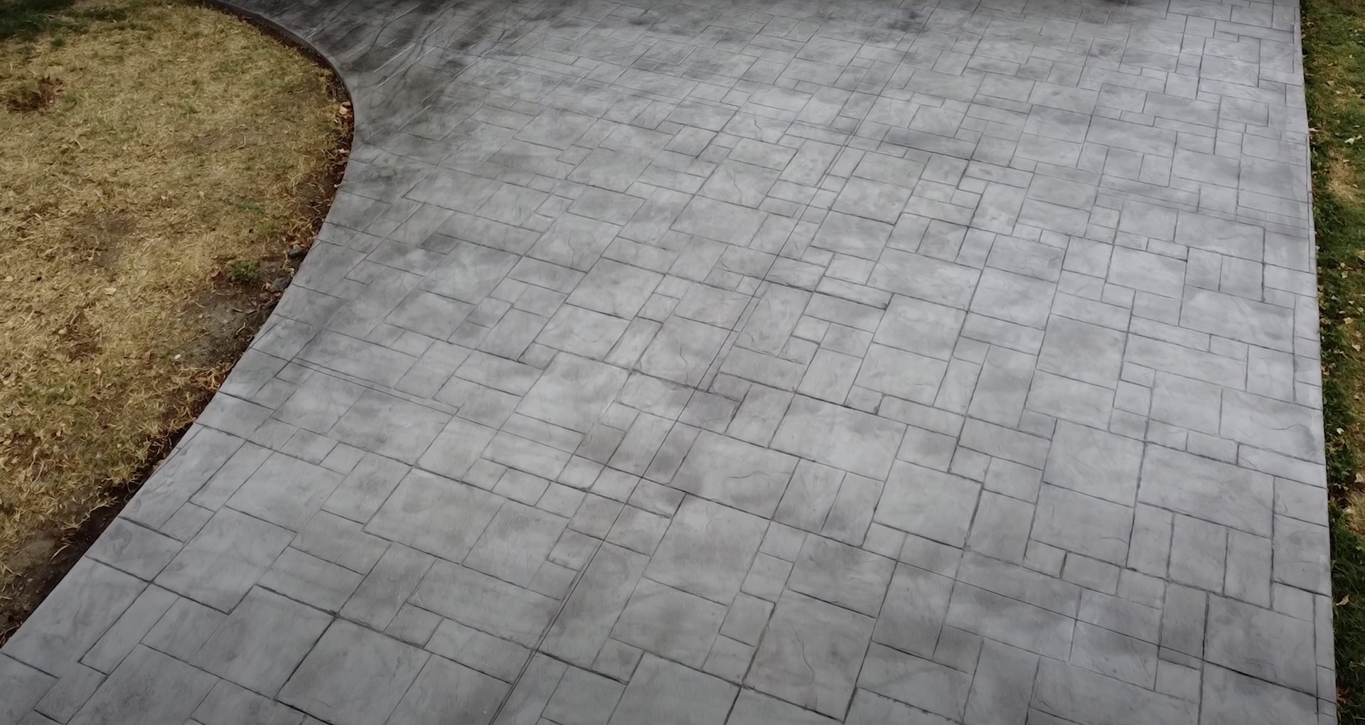 Concrete paver installation in progress