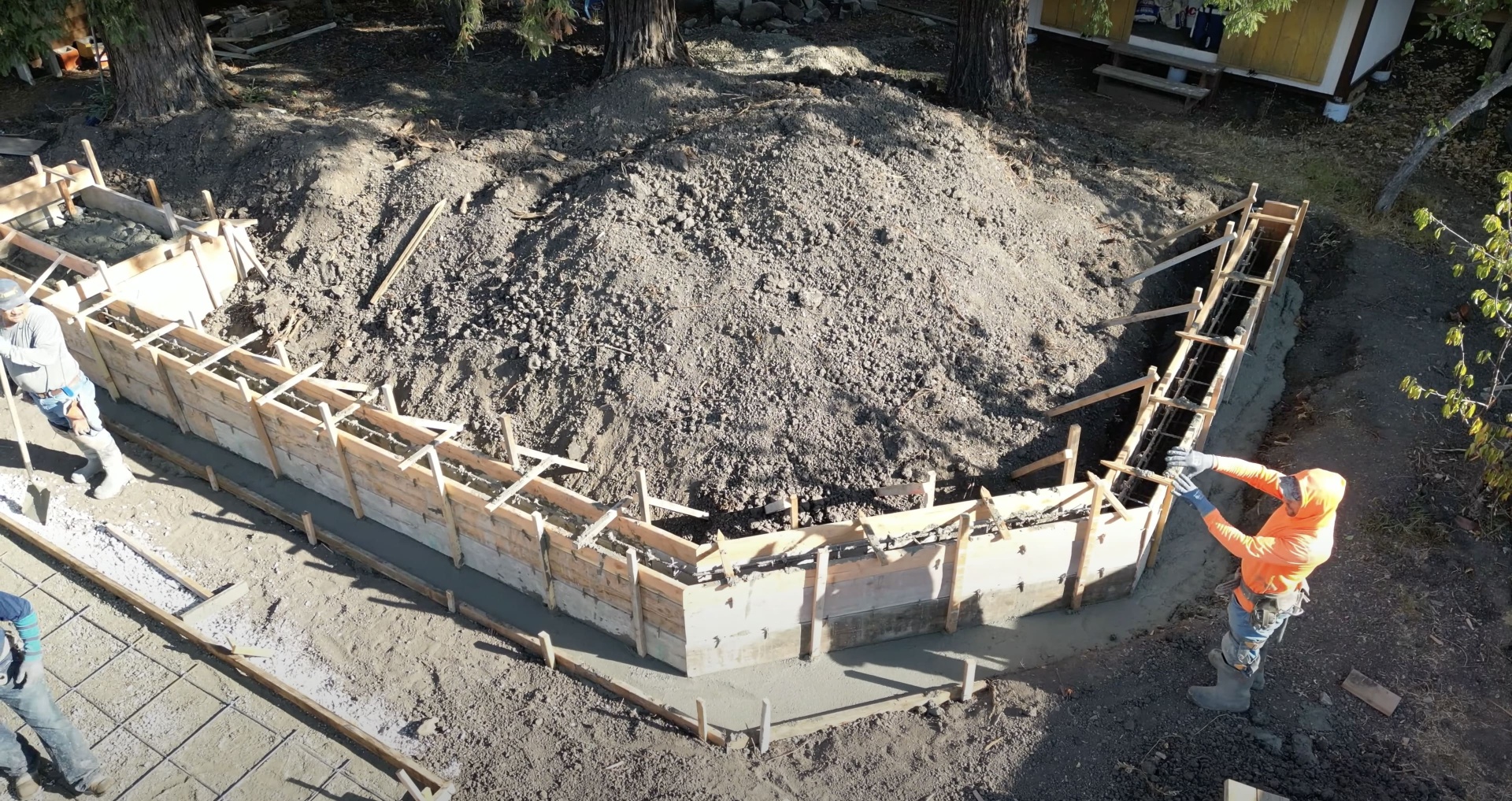 Concrete formwork preparation for foundation