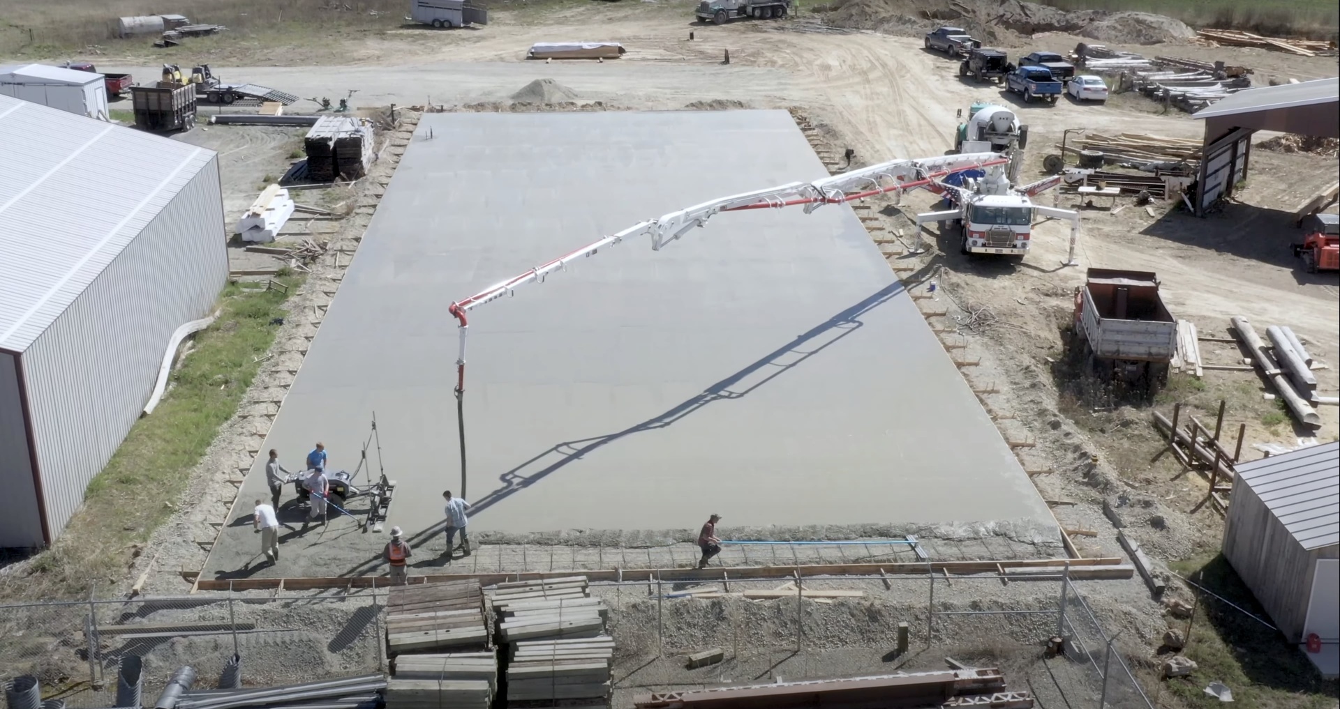 Hamden Concrete team working on commercial project Large commercial concrete project showing professional team at work